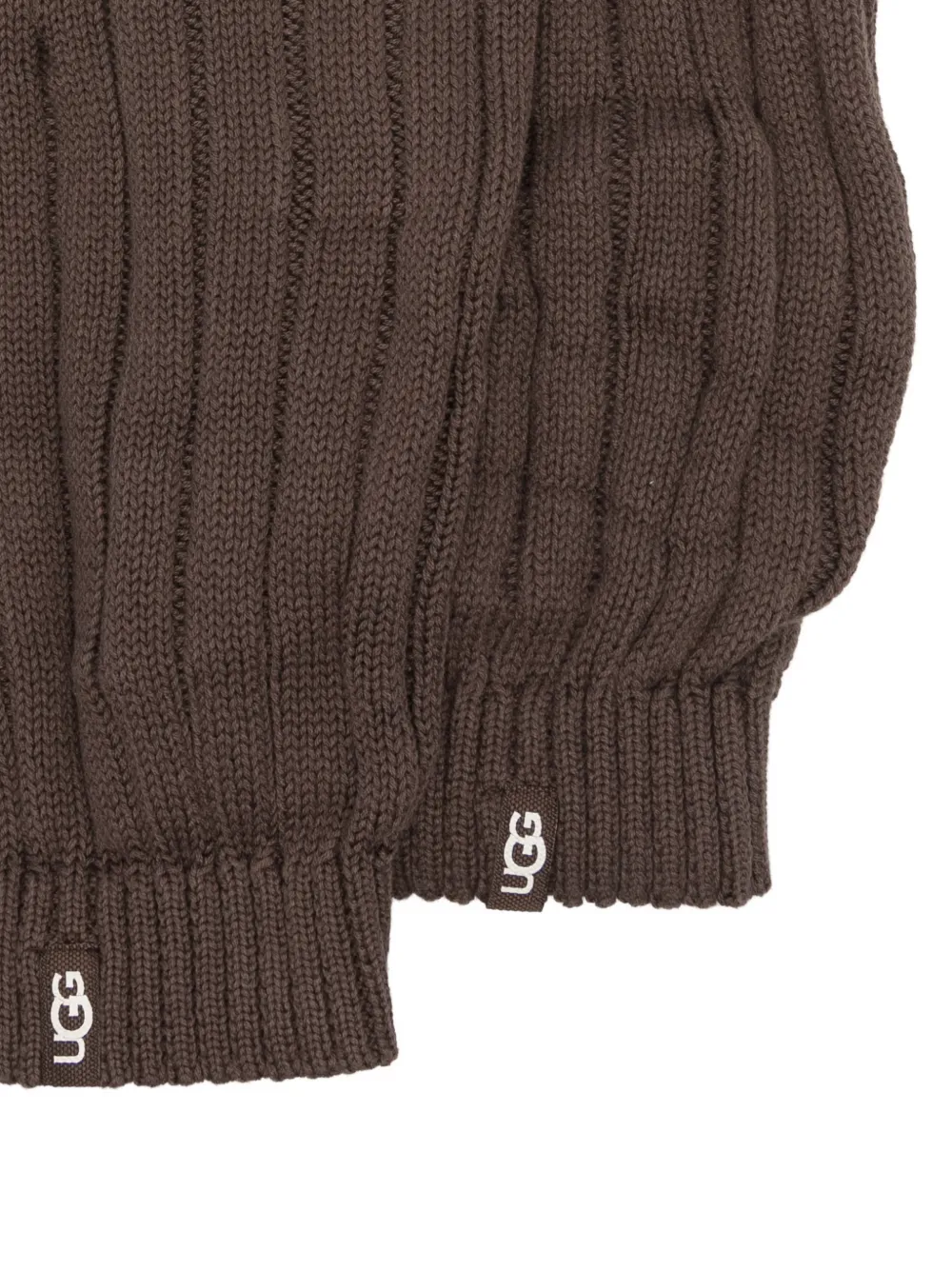 UGG Ribgebreide beenwarmers met knoop-detail Bruin
