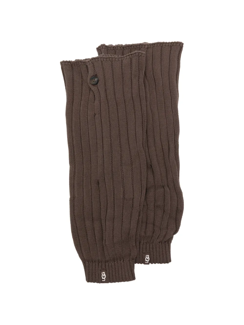 UGG ribbed-knit button-detail legwarmers - Marrone