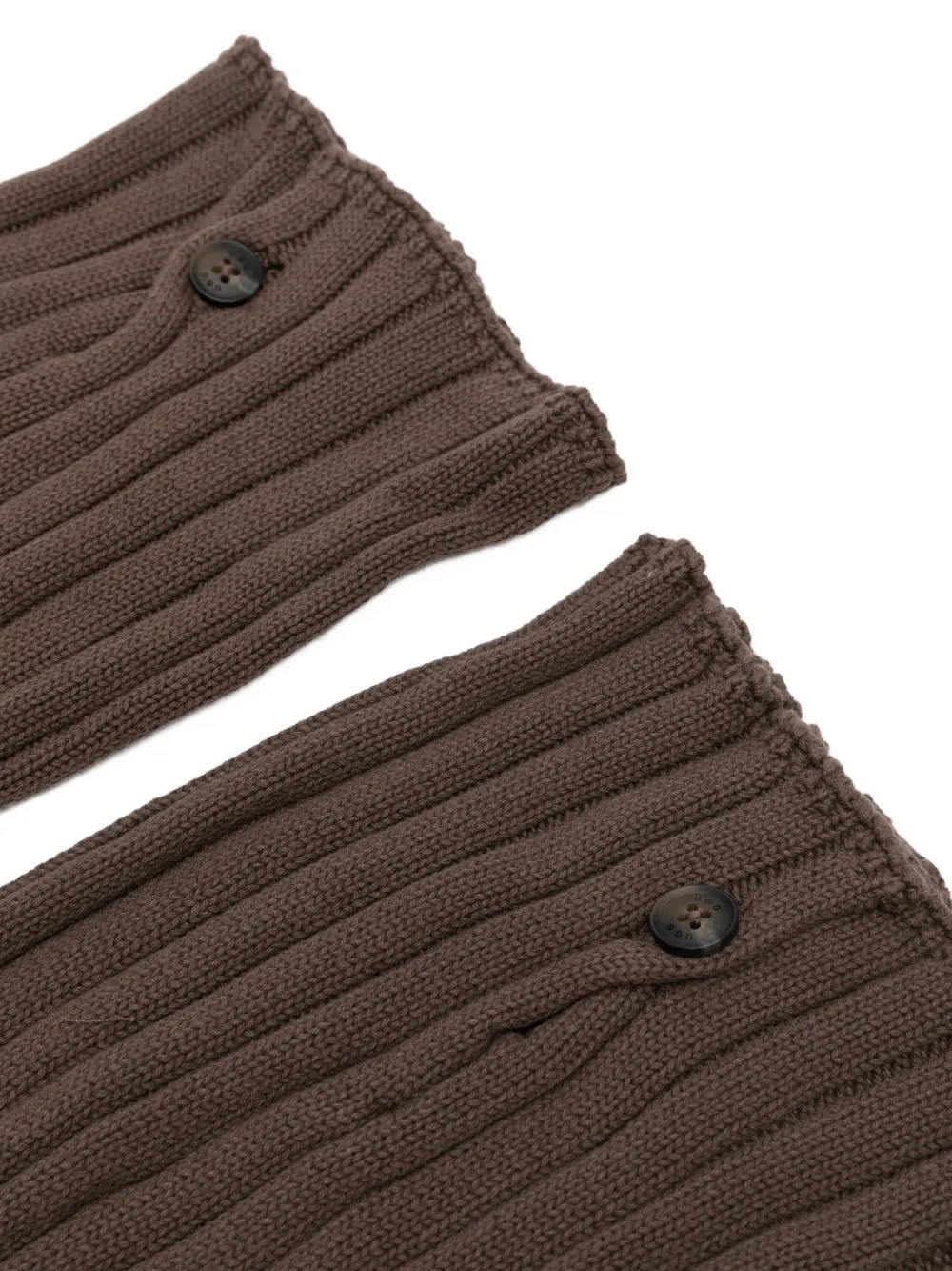 UGG Ribgebreide beenwarmers met knoop-detail Bruin