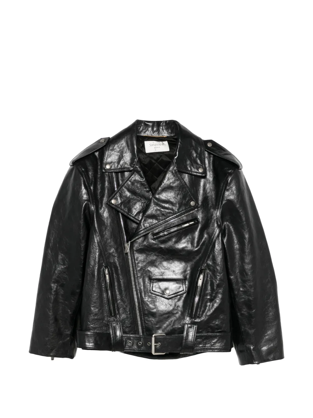 Saint Laurent Bikerjacke aus Leder - Schwarz