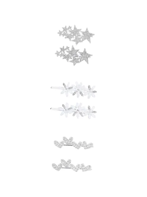 Mimi Tutu crystal-embellished heart hair clips