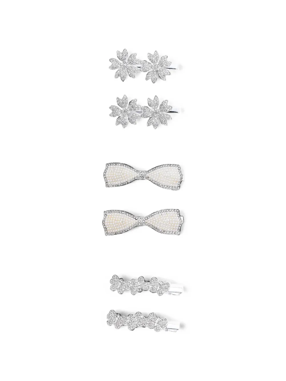 Mimi Tutu Kids' Crystal-embellished Petal Hair Clips In Metallic