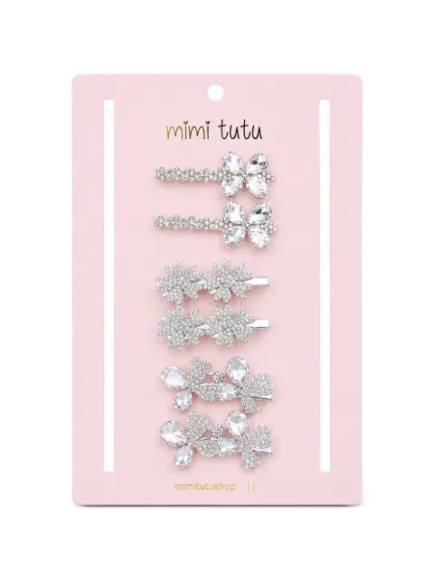 Mimi Tutu crystal floral-motif hair clips (set of three)