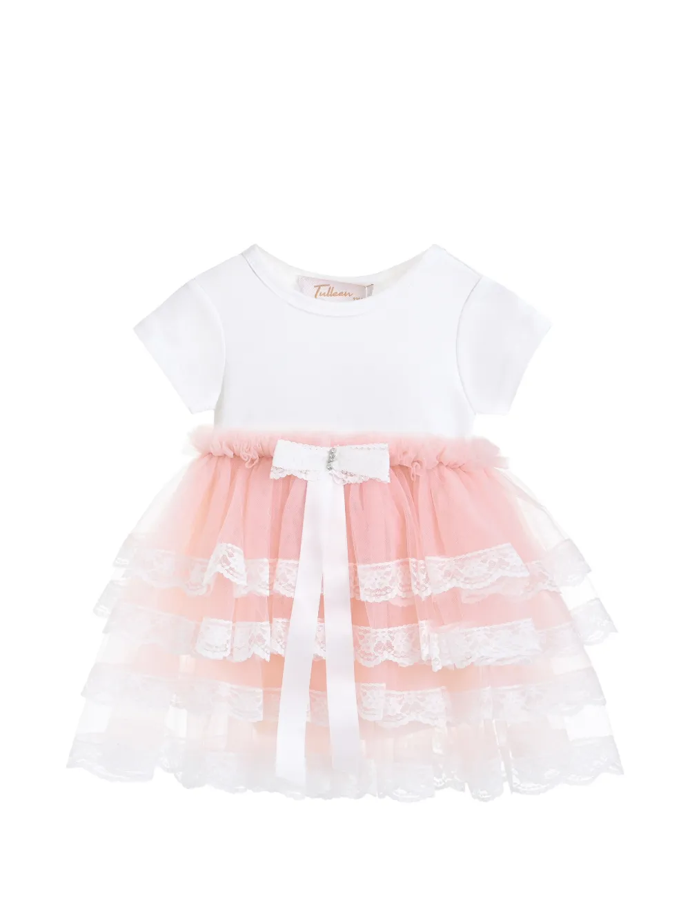 Tulleen Briony tiered-tulle dress - Bianco