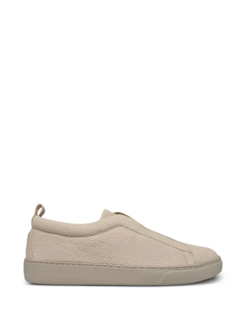 Henderson Baracco grainy leather slip-on sneakers