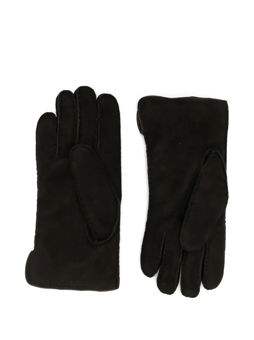 Corneliani Suède handschoenen met logoplakkaat Zwart
