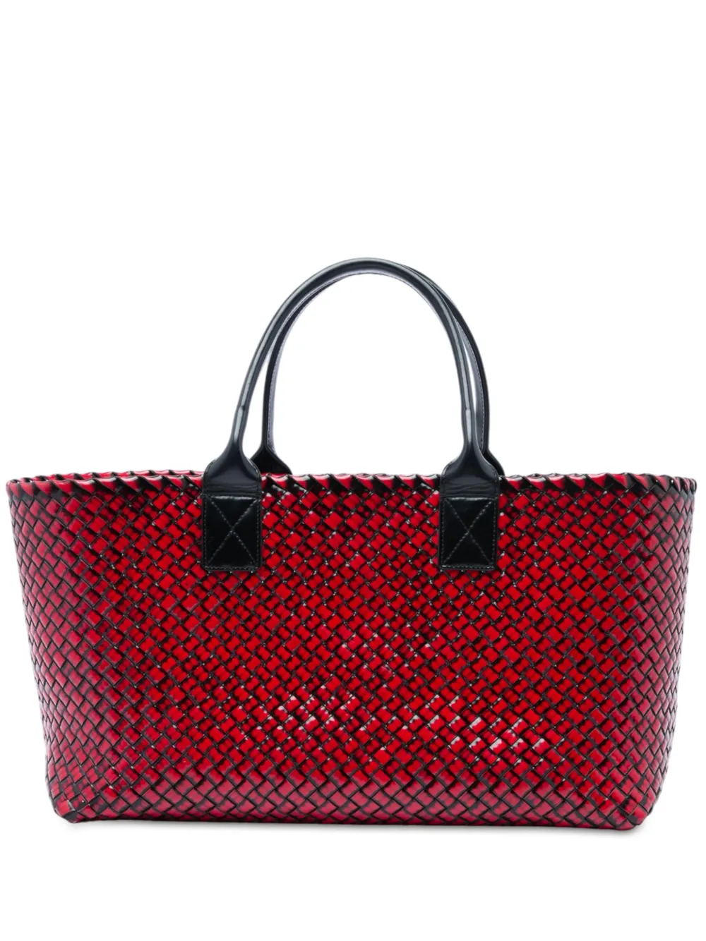 Bottega Veneta Pre-Owned 2009 Limited Edition Medium Brushed Calfskin Intreccio Cabat tote bag - Rosso