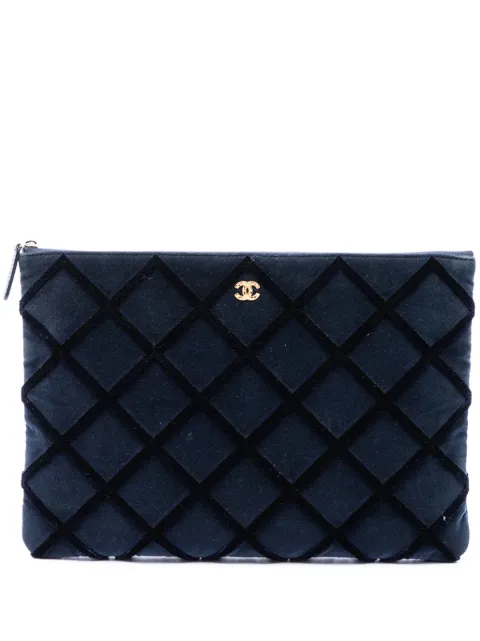 CHANEL Pre-Owned bolsa de mano O Case grande de terciopelo capitonado 2017-2018