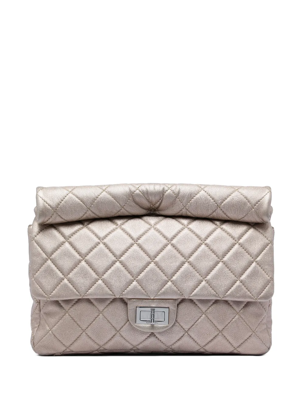 CHANEL Pre-Owned 2010-2011 Large Quilted Iridescent Calfskin Reissue 2.55 Roll clutch bag - Gold