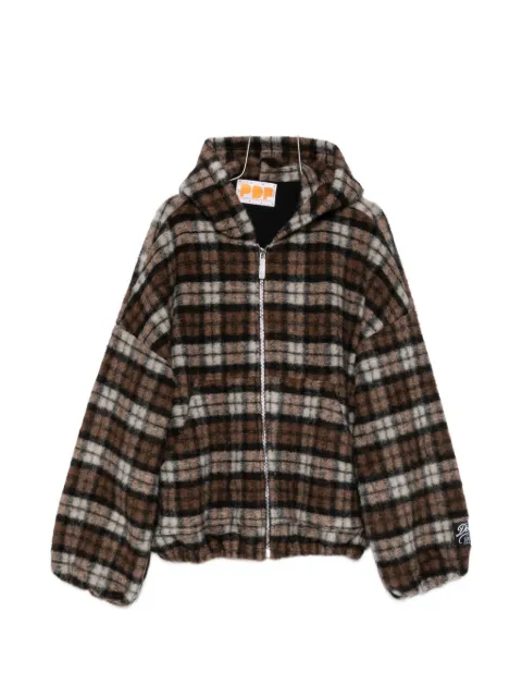 PDF check-pattern zip-up hoodie