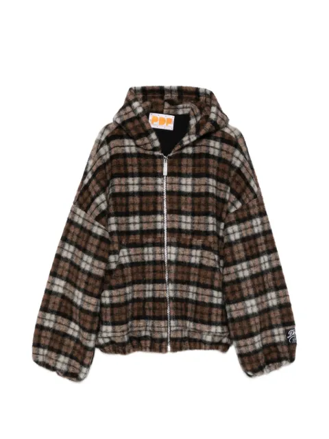 PDF check-pattern zip-up hoodie