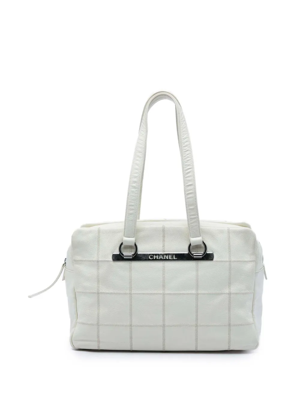 CHANEL Pre-Owned 2004-2005 Chocolate Bar Caviar LAX Bowler Bag shoulder bag - Bianco