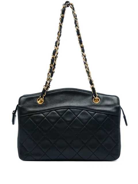 CHANEL Pre-Owned sac à main en cuir d'agneau matelassé à logo CC (1989-1991)