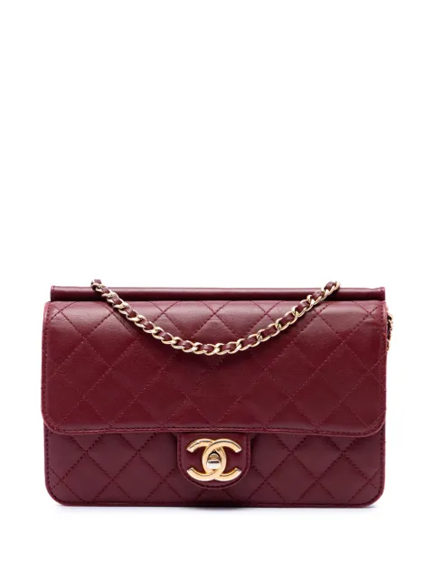 CHANEL Pre-Owned 2013-2014 Medium Quilted Lambskin Crossing Times Flap crossbody bag