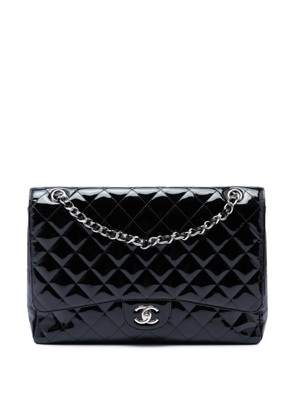 CHANEL Pre-Owned 2009-2010 Maxi Classic Patent Single Flap shoulder bag - Nero