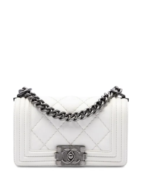 CHANEL Pre-Owned 2013-2014 Small Calfskin Double Stitch Boy Flap crossbody bag