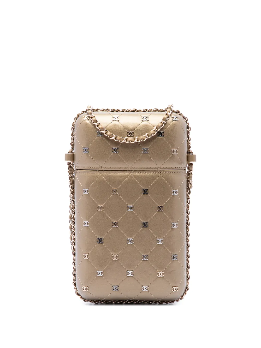 CHANEL Pre-Owned 2018-2019 gesteppte Handytasche mit Nieten - Gold