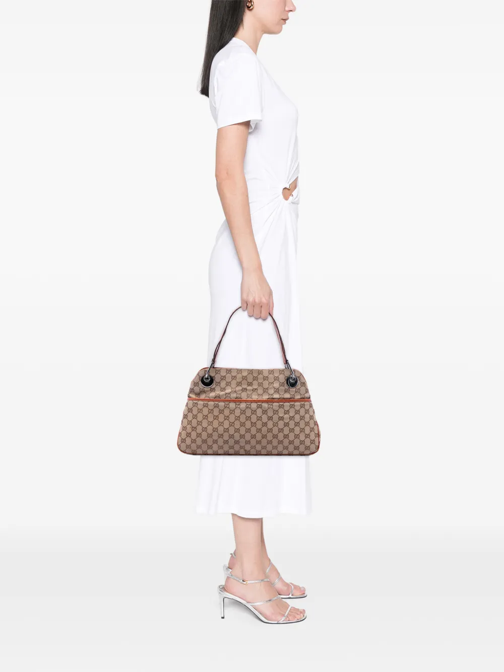 Gucci Pre-Owned 2000-2015 GG Canvas Eclipse schoudertas Beige