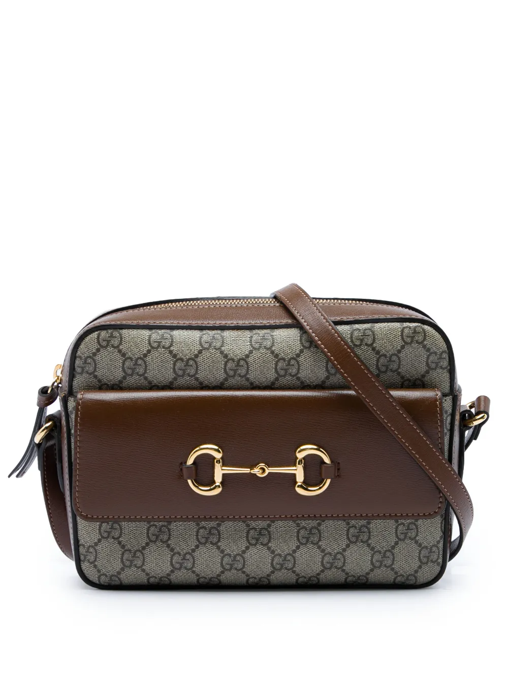 Gucci Pre-Owned Borsa a tracolla GG Supreme Horsebit 1955 piccola 2016-2026 - Toni neutri