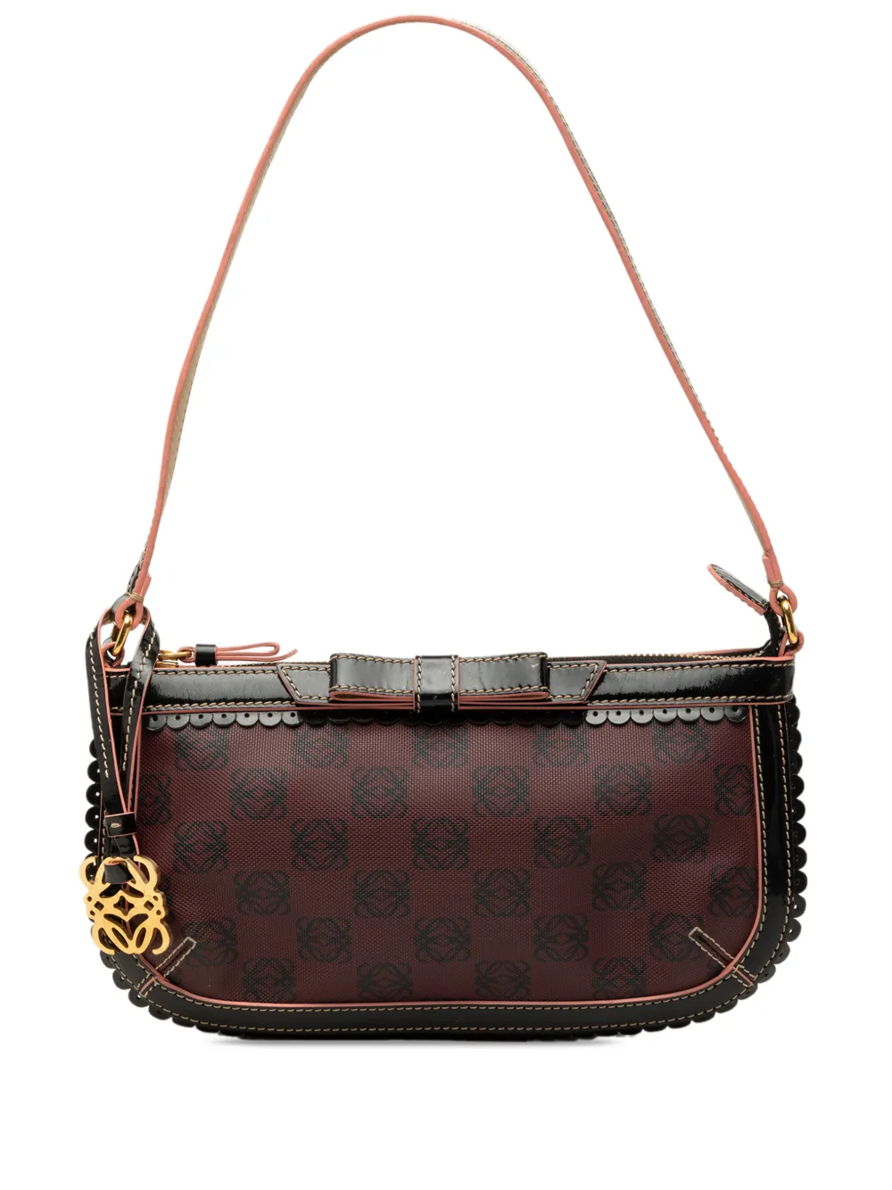 Loewe Pre-Owned Borsa a spalla Anagram in tela cerata e PVC 2006 - Rosso