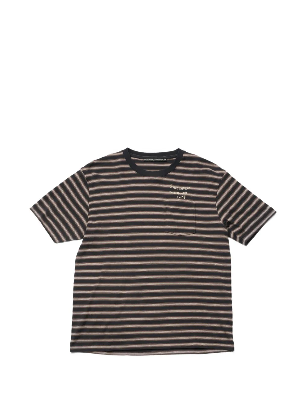 Stockholm Surfboard Club Franz striped pocket T-shirt - Nero