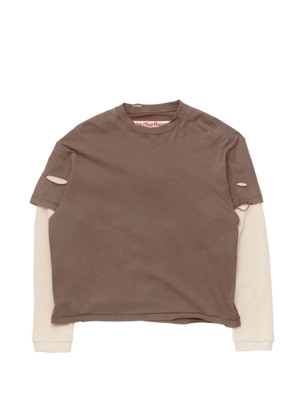 Stockholm Surfboard Club layered distressed T-shirt - Marrone