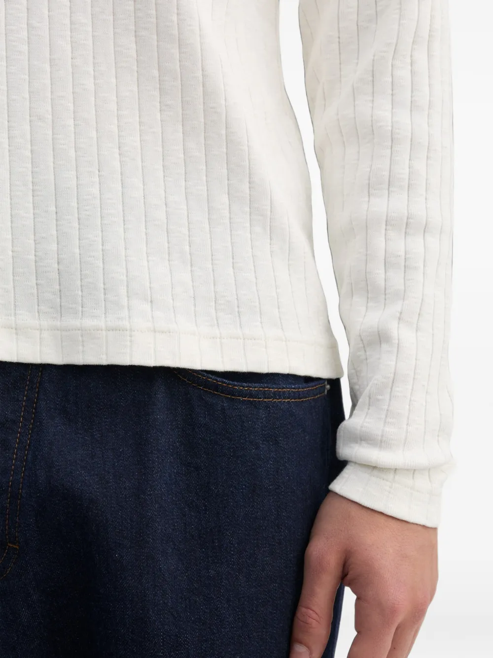Another Aspect Another T-shirt 4.0 ribgebreide trui met raglan mouwen Beige