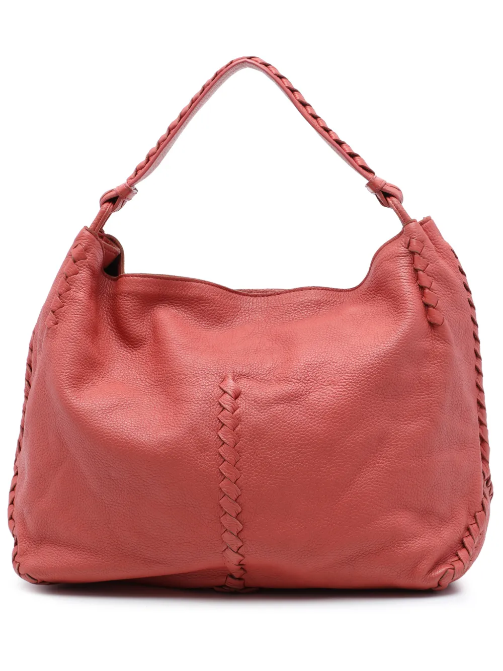 Bottega Veneta Pre-Owned Borsa passepartout grande in pelle di cervo con finiture Intrecciato 2012-2026 - Rosso