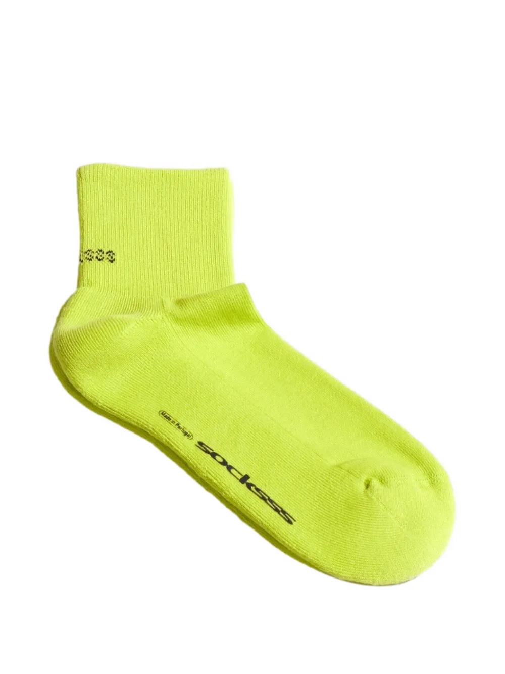 SOCKSSS ribbed-knit logo-print socks - Giallo