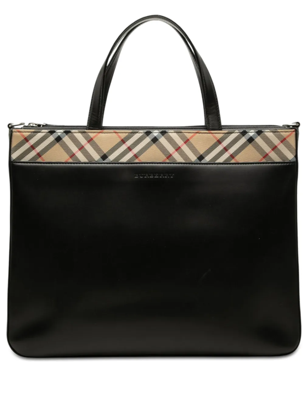 Burberry Pre-Owned 2000-2017 Nova Check Canvas Trimmed Leather satchel - Schwarz