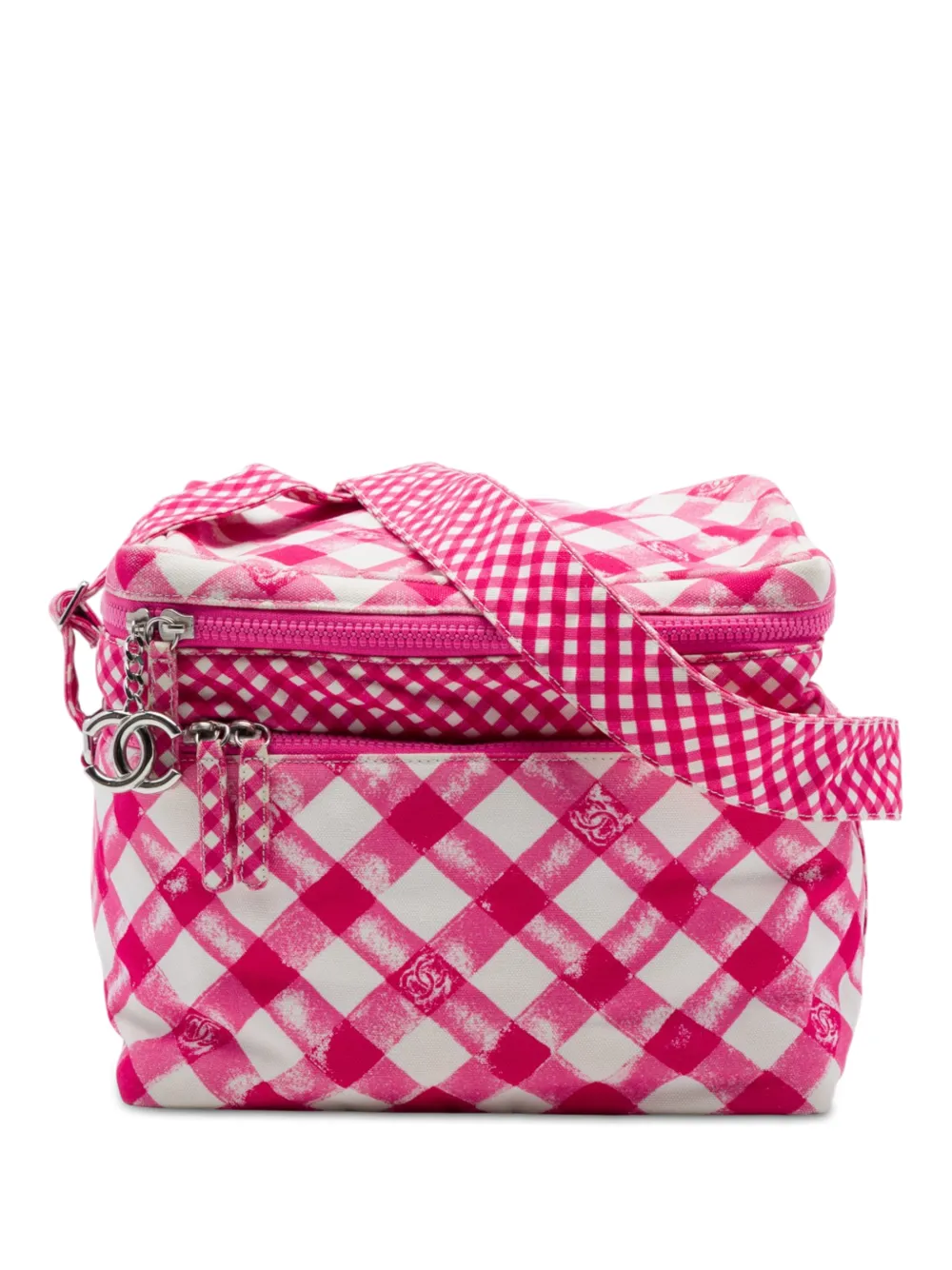 CHANEL Pre-Owned 2010-2011 CC Canvas Gingham Lunch Box shoulder bag - Rosa