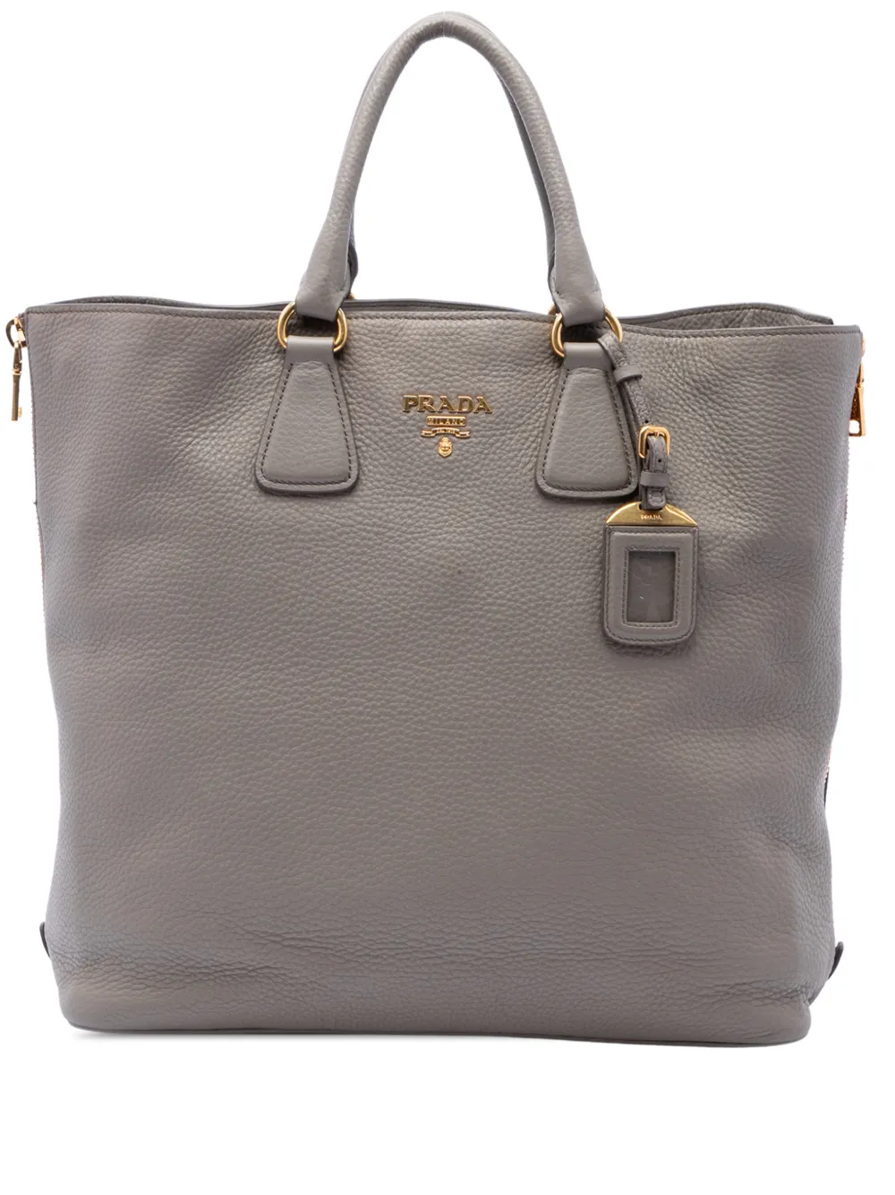 Prada Pre-Owned Borsa tote Vitello Daino con zip laterali 2000-2013 - Grigio