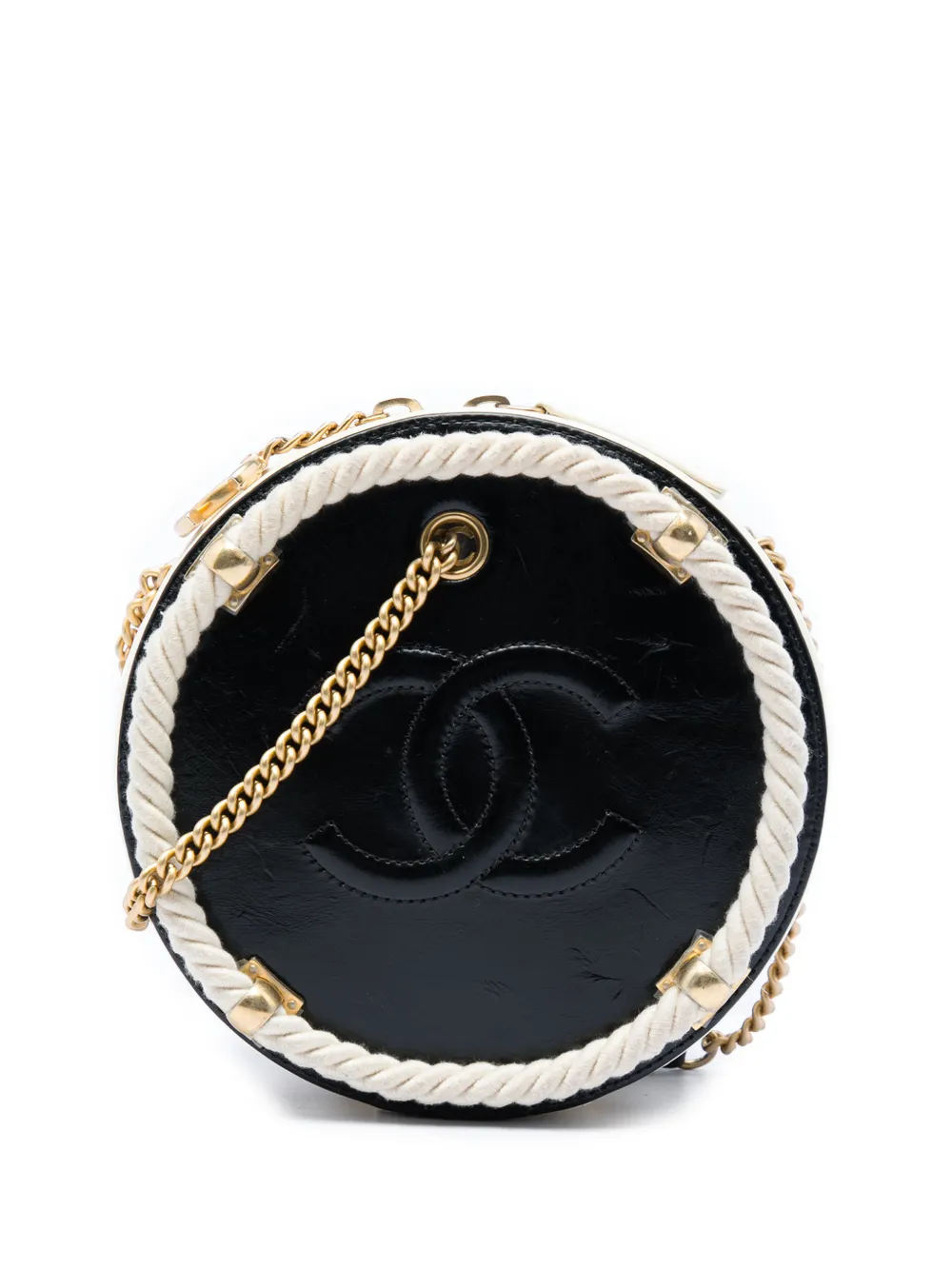 CHANEL Pre-Owned 2019 Crumpled Calfskin En Vogue Round Bag satchel - Nero