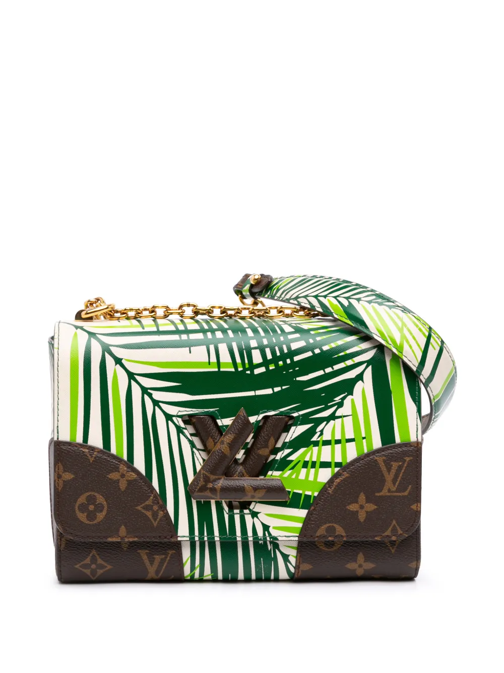 Louis Vuitton Pre-Owned 2015 Monogram Palm Print Twist MM crossbody bag - Bianco