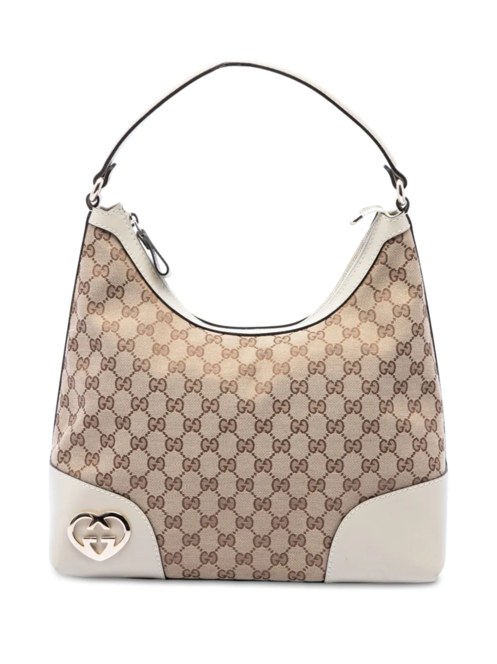 Gucci Pre-Owned Borsa a spalla Lovely media in tela GG 2016-2026 - Bianco