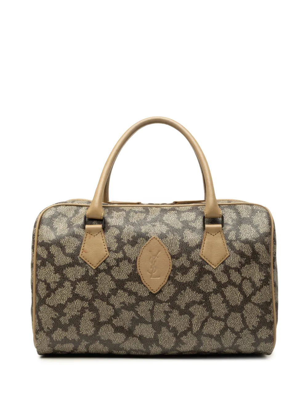 Saint Laurent Pre-Owned 20th Century Coated Canvas Giraffe Print boston bag - Grau