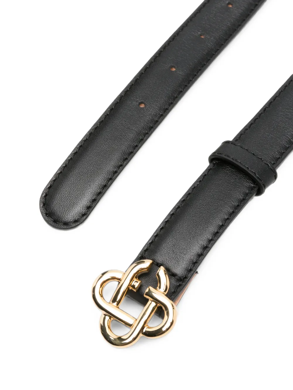 Casablanca Leren riem met logogesp Zwart