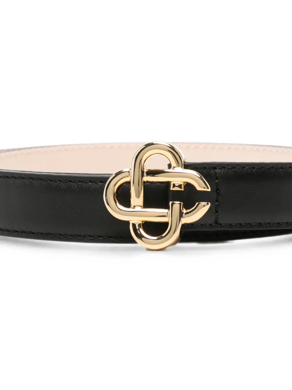 Casablanca Leren riem met logogesp Zwart