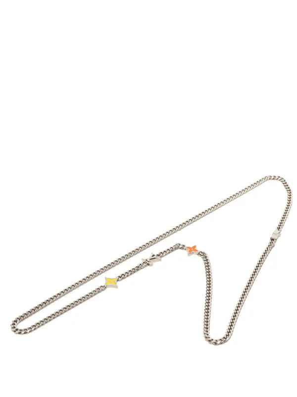 Louis Vuitton Pre-owned 2024 Brass Monogram Row Necklace Costume Necklace in Silver