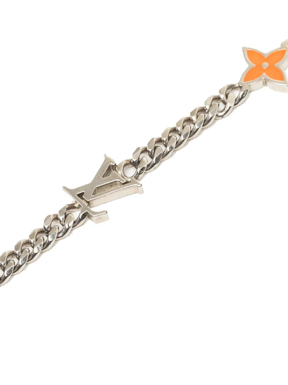 Louis Vuitton Pre-owned 2024 Brass Monogram Row Necklace Costume Necklace in Silver, view 5