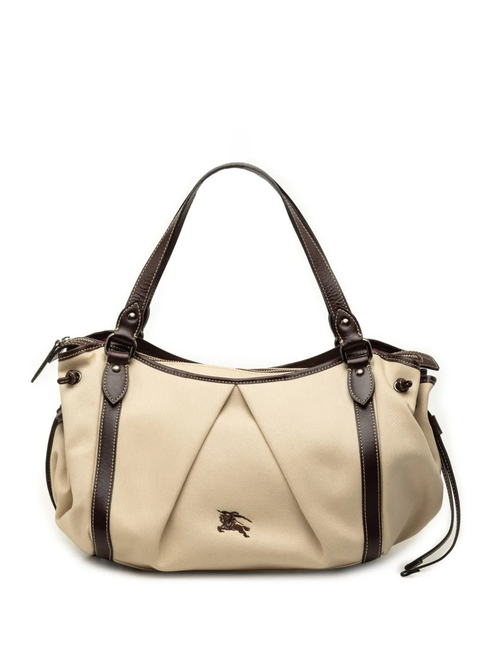 Burberry Pre-Owned 2000-2017 Leather Trimmed Canvas tote bag - Nude