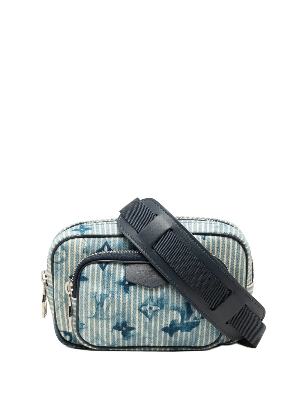 Louis Vuitton Pre-Owned 2021 Monogram Denim Watercolor Hickory Stripes Outdoor Pouch crossbody bag - Blu