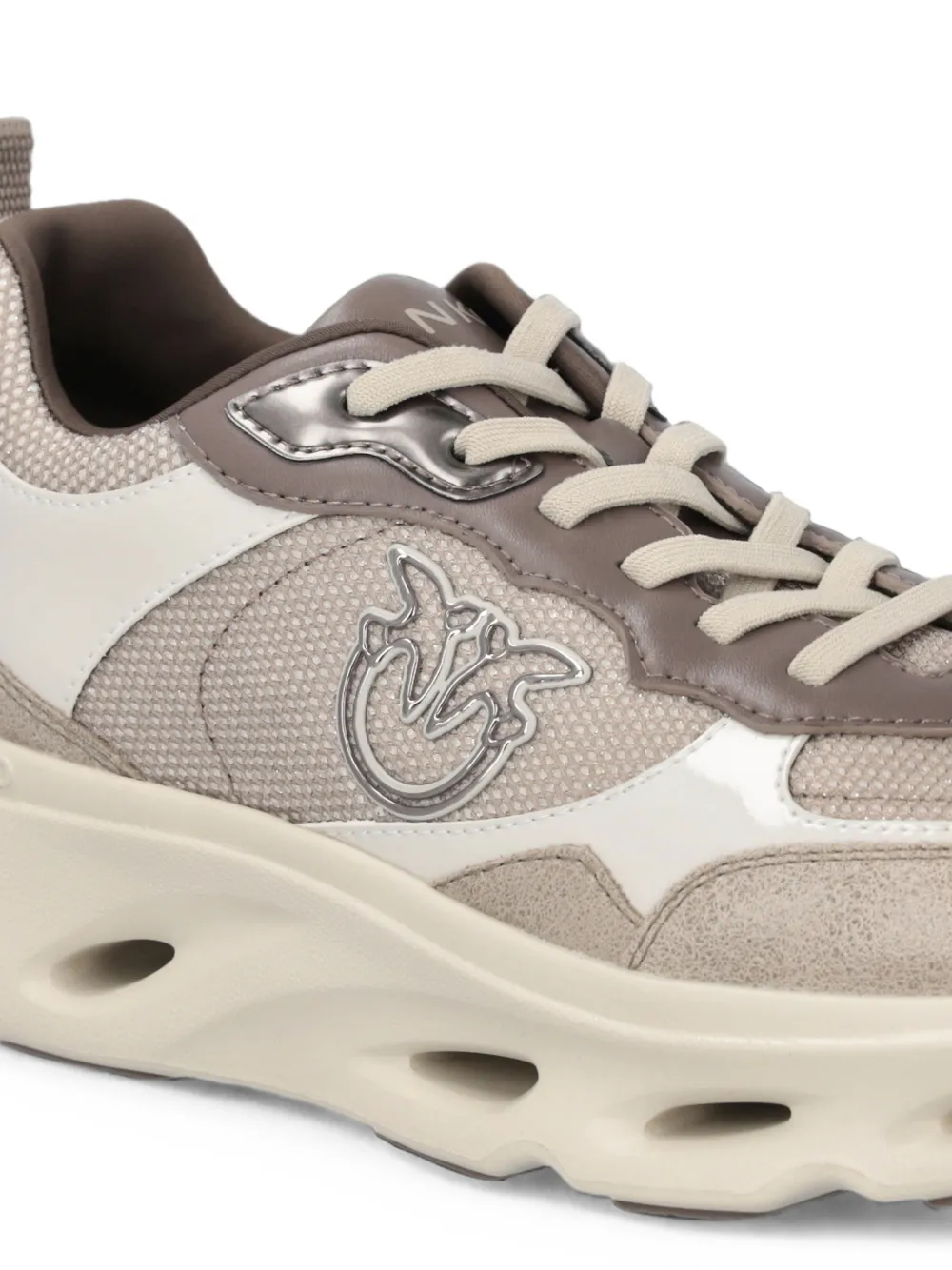 PINKO logo-plaque chunky sneakers Beige