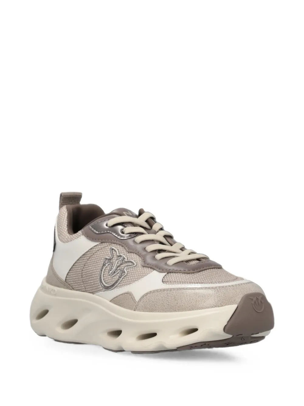 PINKO logo-plaque chunky sneakers Beige