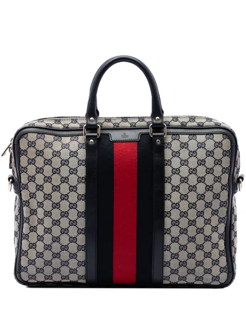 Gucci Pre-Owned 2016-2026 GG Canvas Web Briefcase business bag