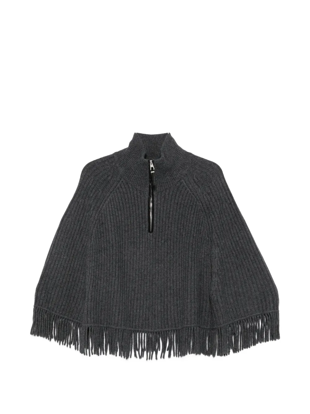SIMKHAI fringe-trimmed ribbed sweater - Grigio