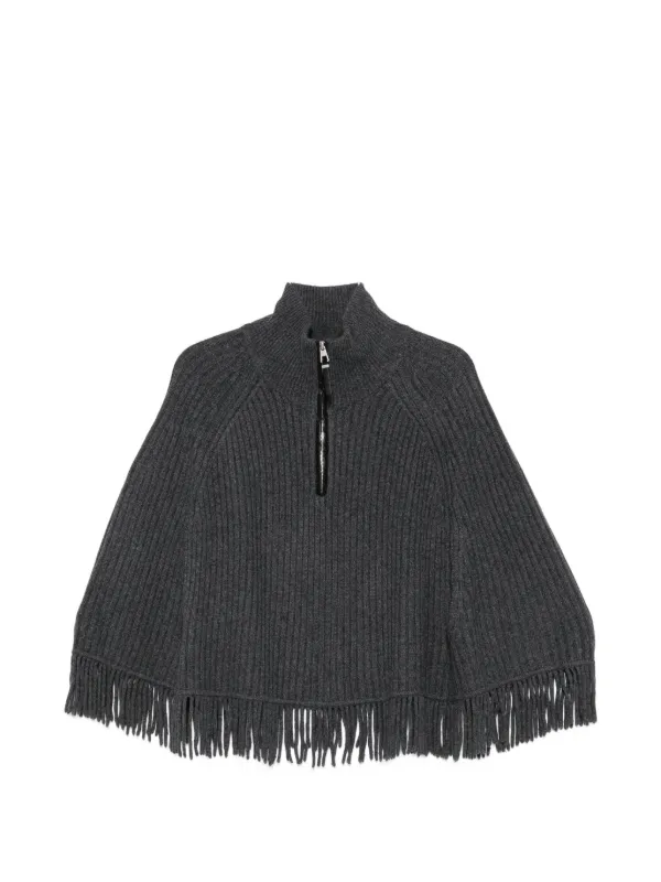 Simkhai Fringe-trimmed Ribbed Sweater in Grey