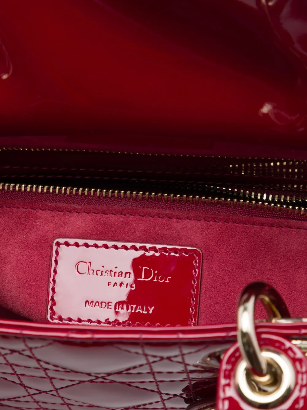 Christian Dior Pre-Owned 2021 スモール パテント カナージュ レディ