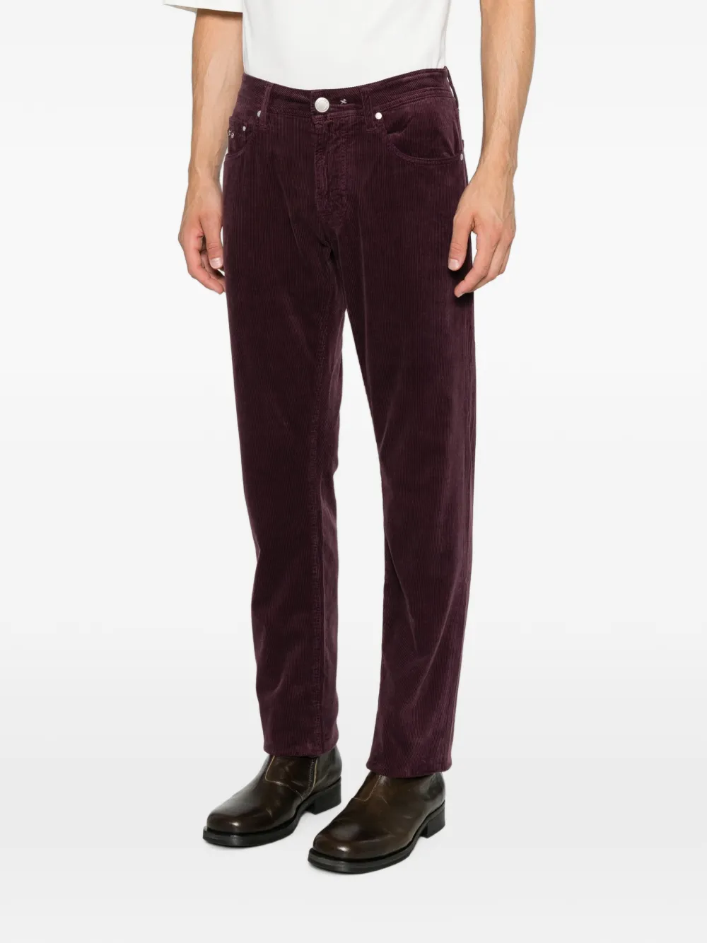 Sartoria Tramarossa Ribfluwelen straight broek Paars