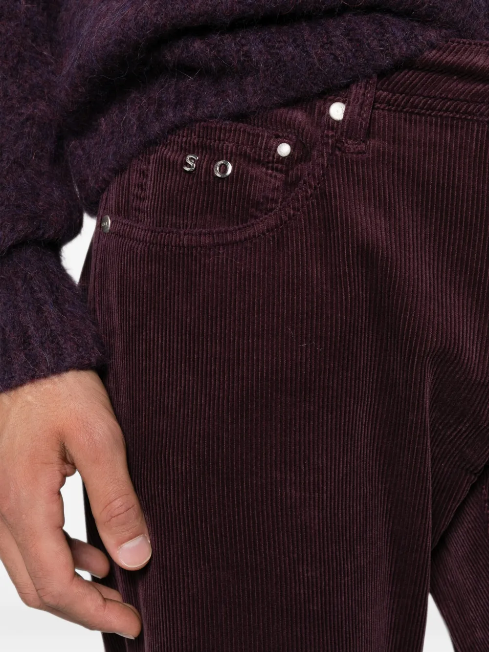Sartoria Tramarossa Ribfluwelen straight broek Paars